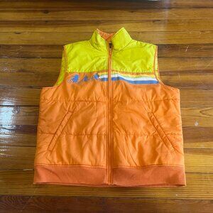 Stranger Things Puffer Vest Orange & Yellow Netflix Show Adult Size XL